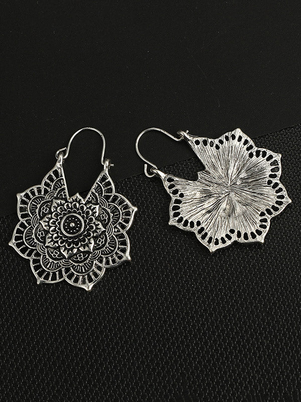 Vintage Hollow Alloy Flower Earring Accessories