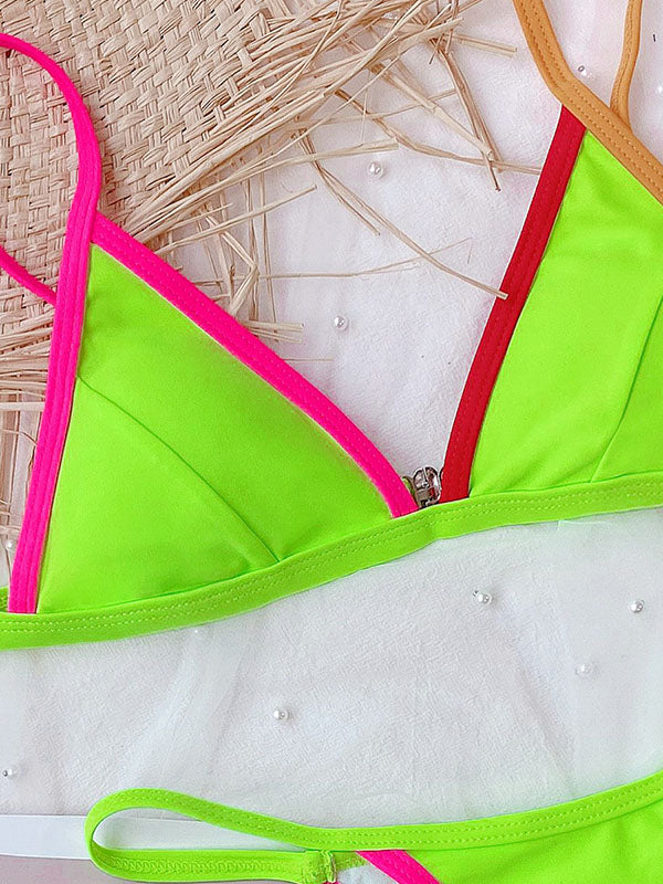 Sexy Triangle Sport-Style Deep-V Bikini Swimwear