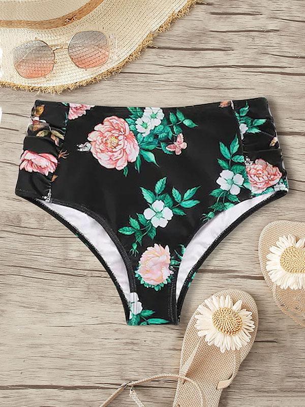 Polychromatic High Waisted Pleated Bikini Pants