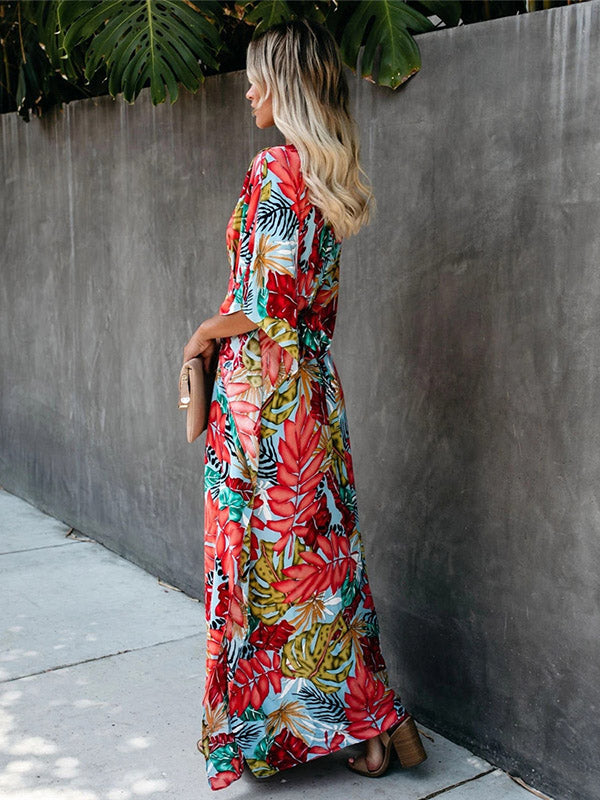 Pretty Floral High Waist Maxi Dress