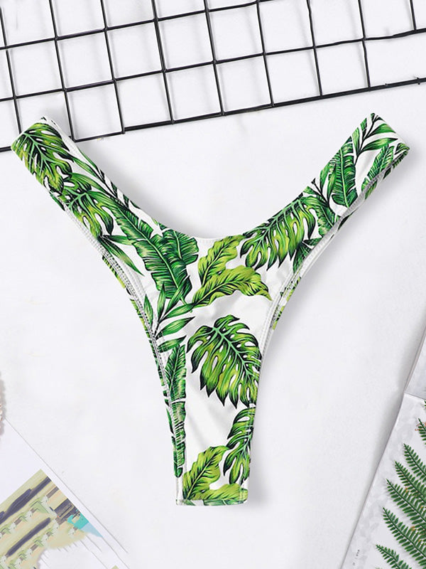 Floral-Print Triangles Low Waist Bikini Pants