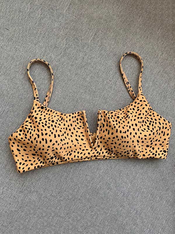 Leopard Print Backless One-Piece Swimsuit