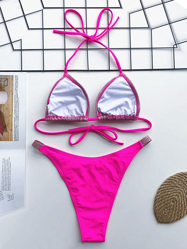 Gorgeous Embellished Triangle Sexy Bikini Swimsuit