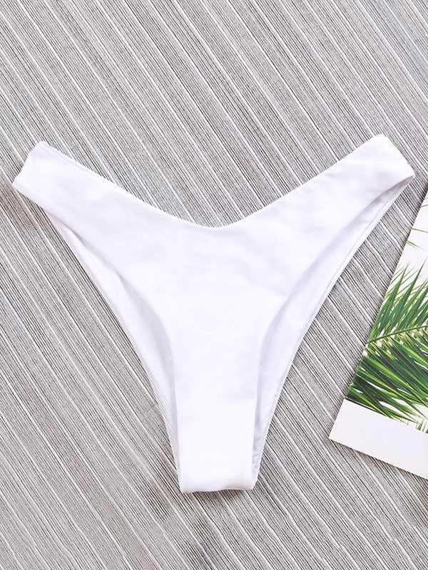 Sexy Hollow Bandeau Split Bikini Swimsuit