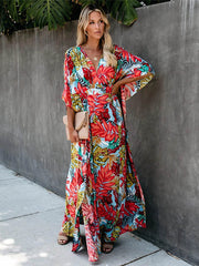 Pretty Floral High Waist Maxi Dress