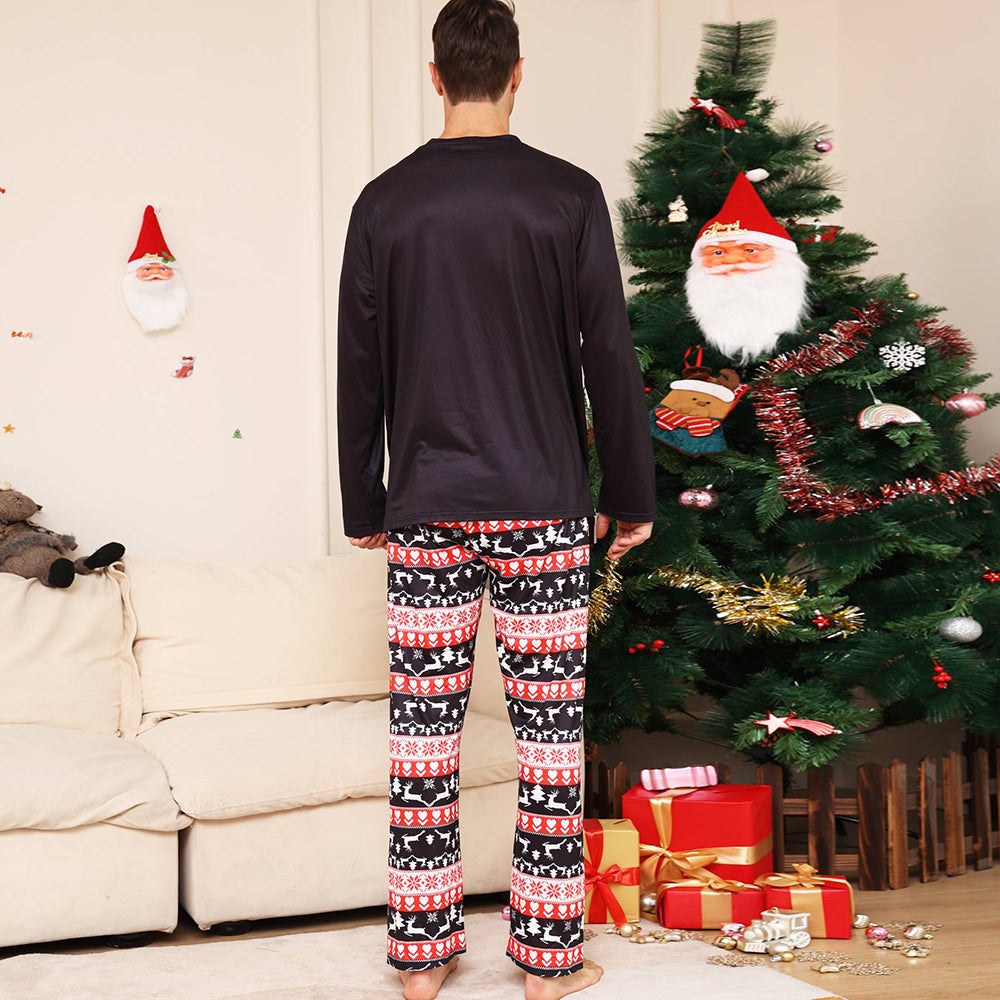 Weihnachts-Schlafanzug für die Familie, passender Pyjama, schwarzer Hirsch-Pyjama