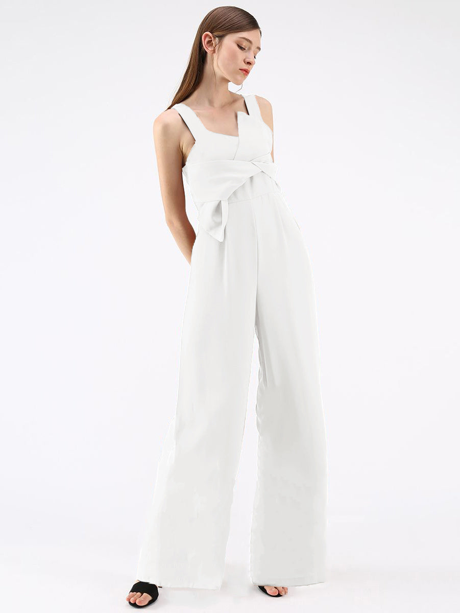 Bowknot Sleeveless Wide Leg Summer Jumpsuit One Piece Outfit