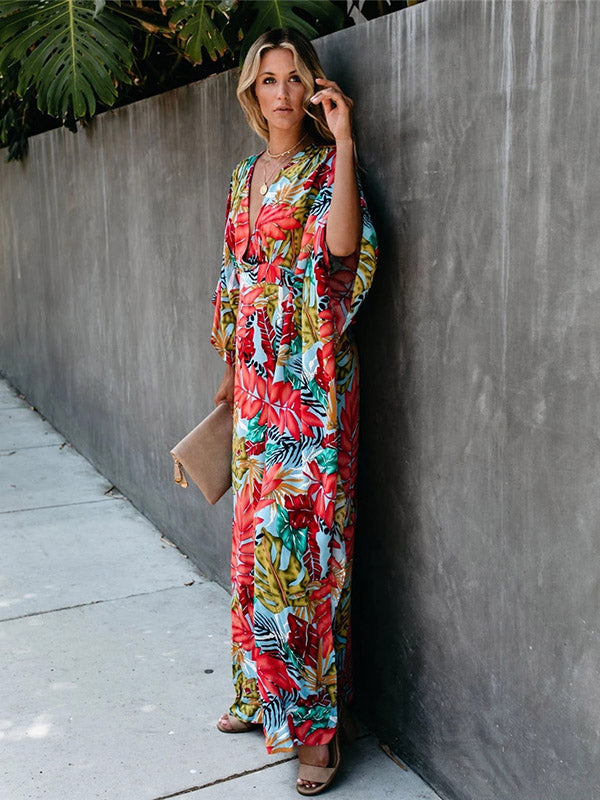 Pretty Floral High Waist Maxi Dress