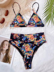 Triangle Sport-Styles High-Waist Bikini Swimwear