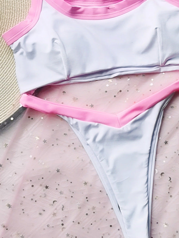 Sexy Bandage-Bikini-Badeanzug mit Schlitz 