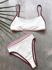 Contrast Color Split-Joint Split Bikini Swimsuit