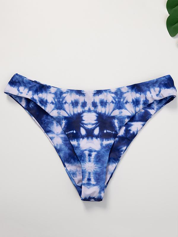 Tie-Dyed Knotted Split Bikini Swimsuit