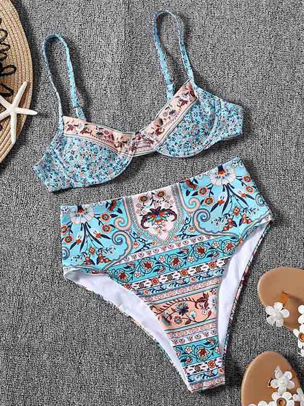 Sexy Floral-Print Bikini Swimwear