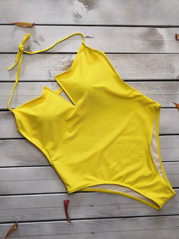 Bandeau-Monokini mit Spaghetti-Ausschnitt und rückenfreiem Schnitt 