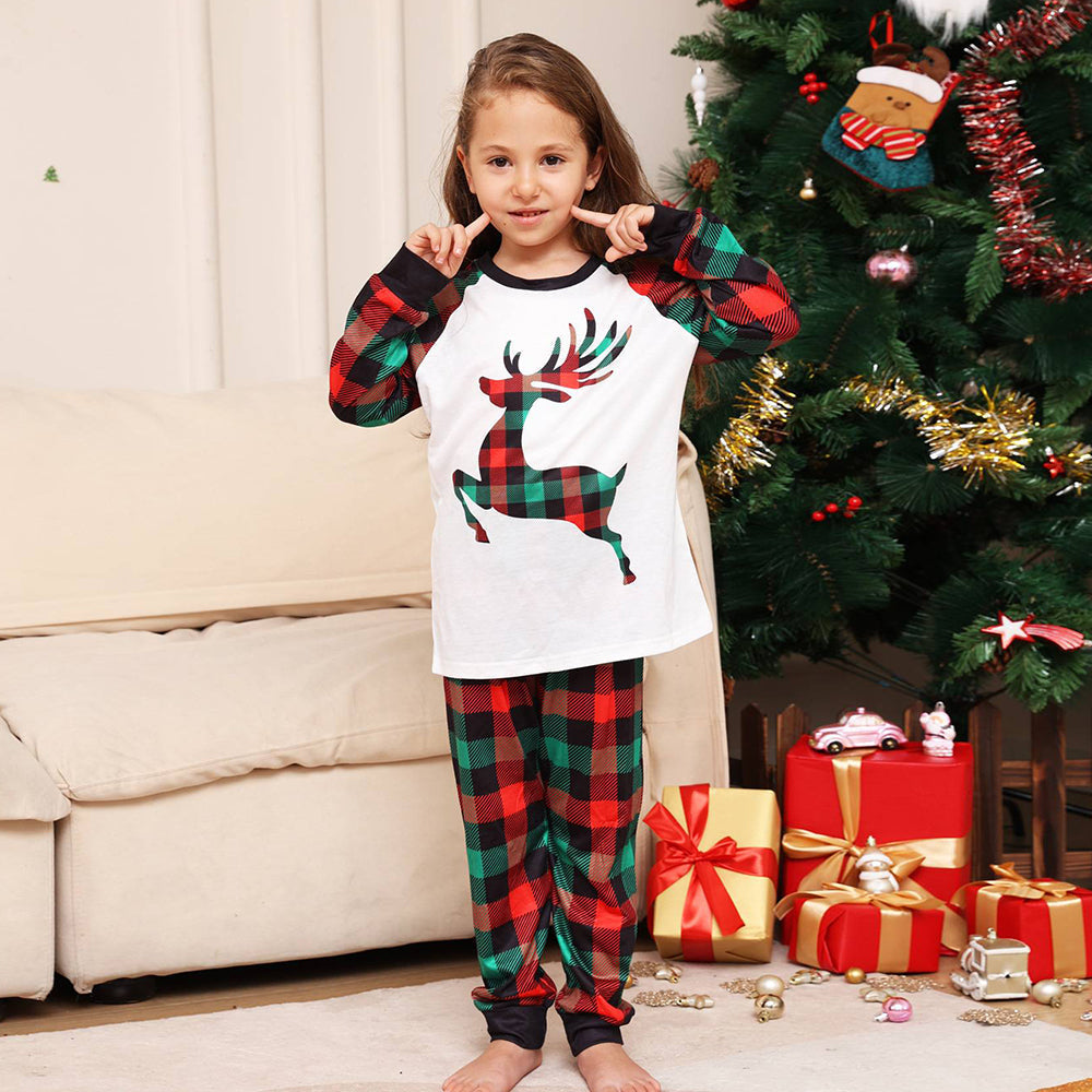 Christmas Family Matching Pajamas Set Green Grid Pajamas