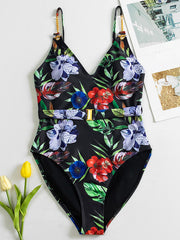 Split-Joint Chians Spaghetti-Neck Backless One-Piece Swimwear