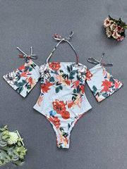 Floral-Print  Off-The-Shoulder One-Piece Swimsuit