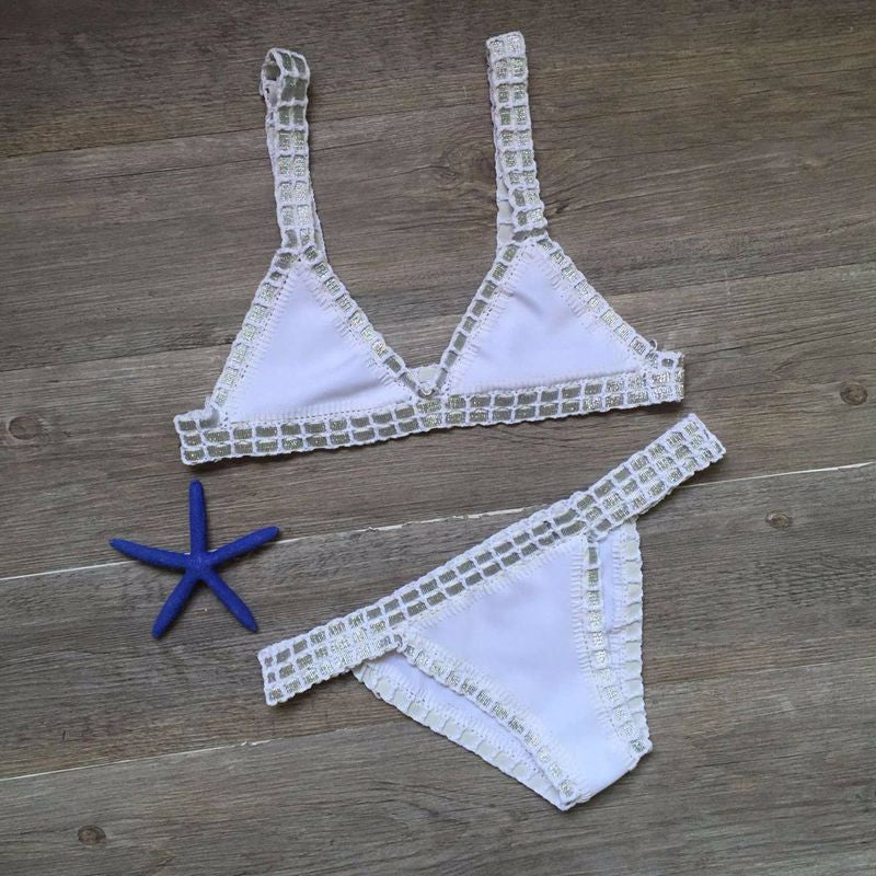 Handgehäkeltes Bikini-Set – Gestrickter Badeanzug für Damen 