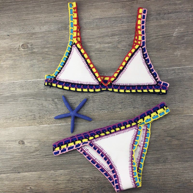 Handgehäkeltes Bikini-Set – Gestrickter Badeanzug für Damen 