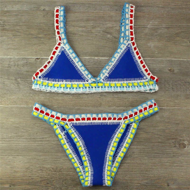 Handgehäkeltes Bikini-Set – Gestrickter Badeanzug für Damen 