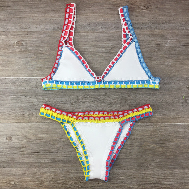 Handgehäkeltes Bikini-Set – Gestrickter Badeanzug für Damen 