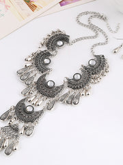 Retro Hollow Necklace Earrings Set