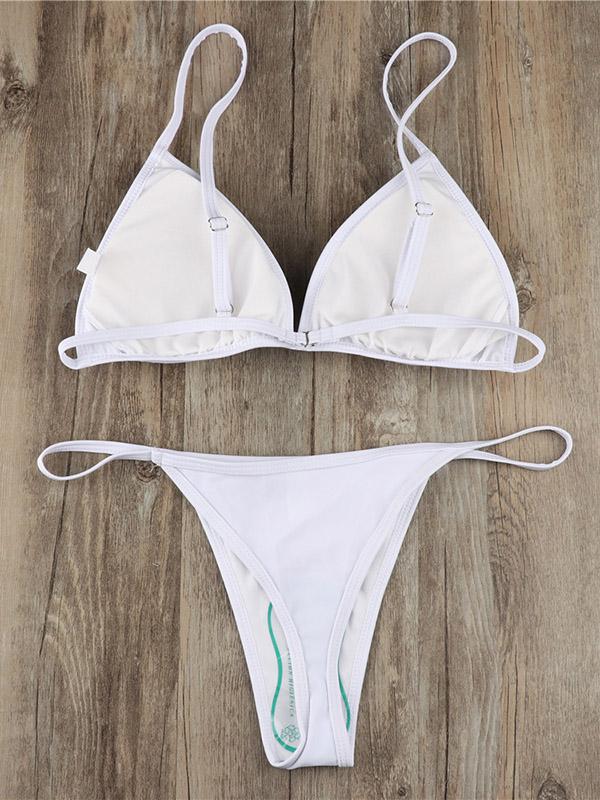 Sexy Plain Spaghetti Straps Bikinis Swimwear