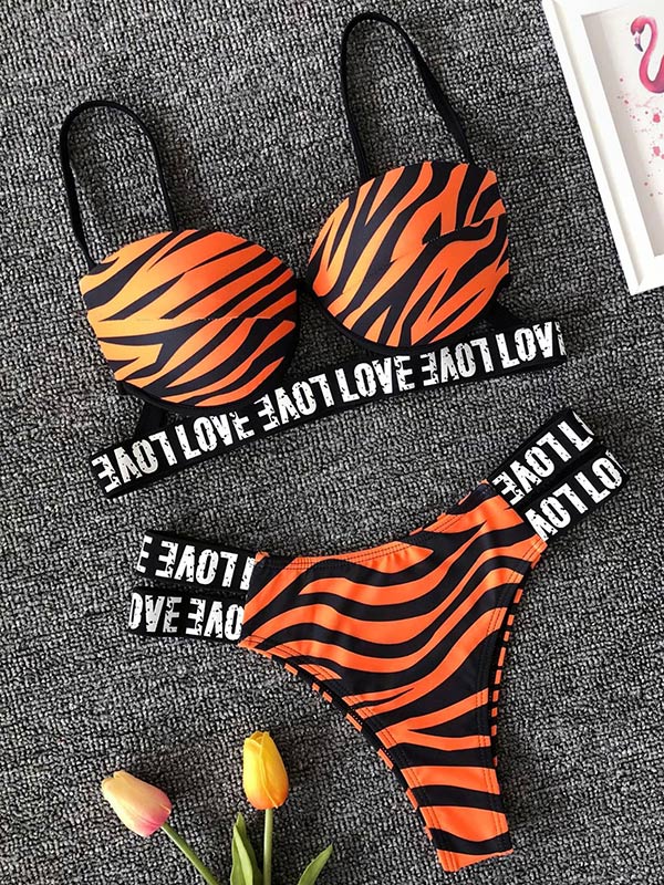 Sports Bandage Split Bikini Swimsuit