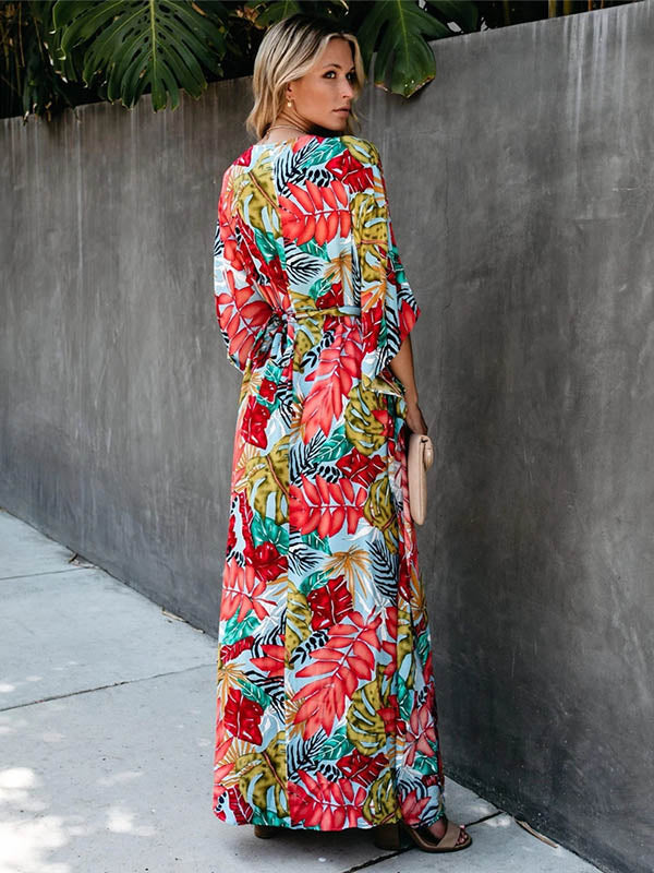 Pretty Floral High Waist Maxi Dress