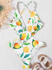 Monokini V-Neck Belly-Hollowed One-Piece Swimwear