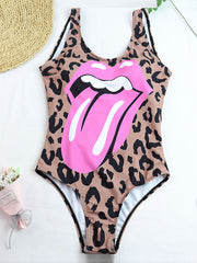 Floral Sleeveless Elasticity Backless One-Piece Swimwear