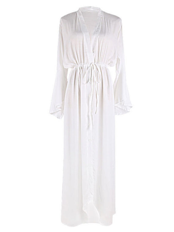 Flared Sleeves V-Neck Beach Madi Dress Cover-Up Swimwear