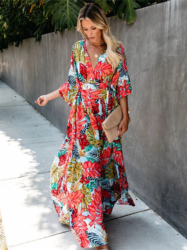 Pretty Floral High Waist Maxi Dress