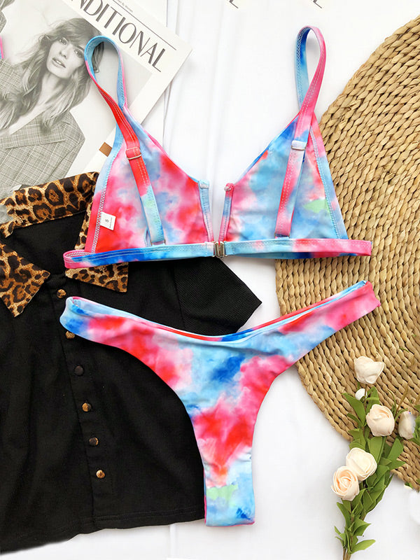 Double-Sided Printing V Neck Sexybikinis Swimwear