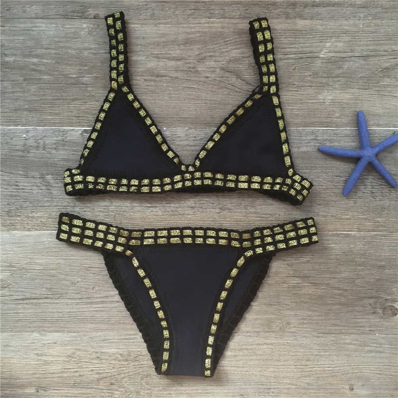 Handgehäkeltes Bikini-Set – Gestrickter Badeanzug für Damen 