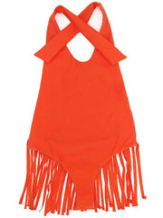 Sexy Fringed Halter-Neck Backless One Piece Bikini