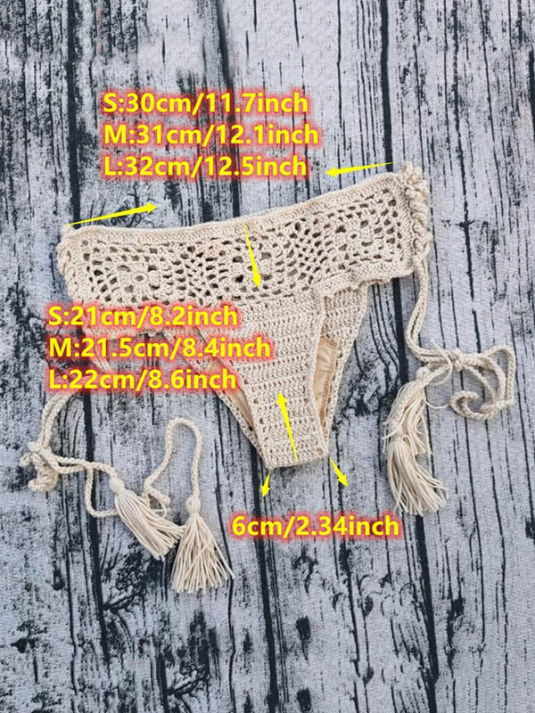 Crochetgo – Bikini-Badeanzug mit Schlitz und hohlen Dreiecken 