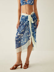 Printed Bikini Cover Up Skirt