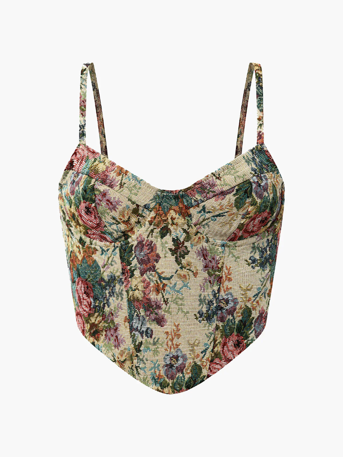 Retro Floral Printed Corset