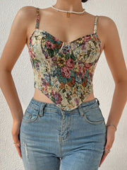 Retro Floral Printed Corset