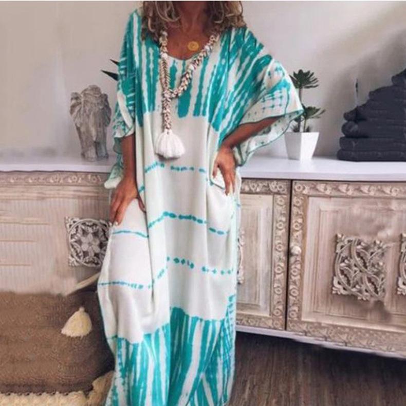 Women's Summer Loose Casual Tie Dye Maxi Dress