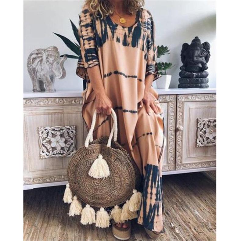 Women's Summer Loose Casual Tie Dye Maxi Dress