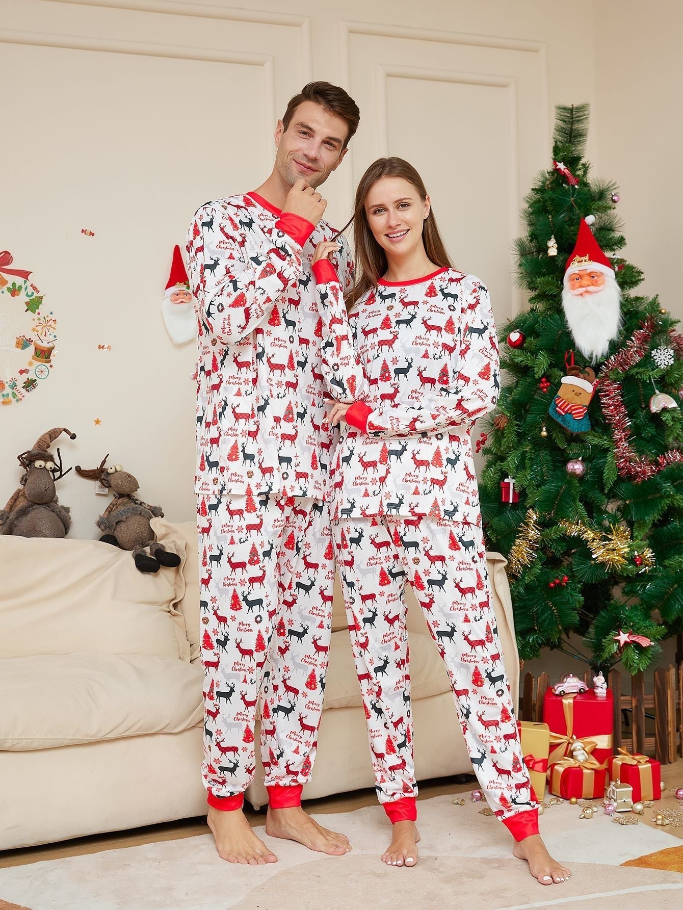 Weihnachtshirsch-Druck - Fmalily - Passende Pyjama-Sets 