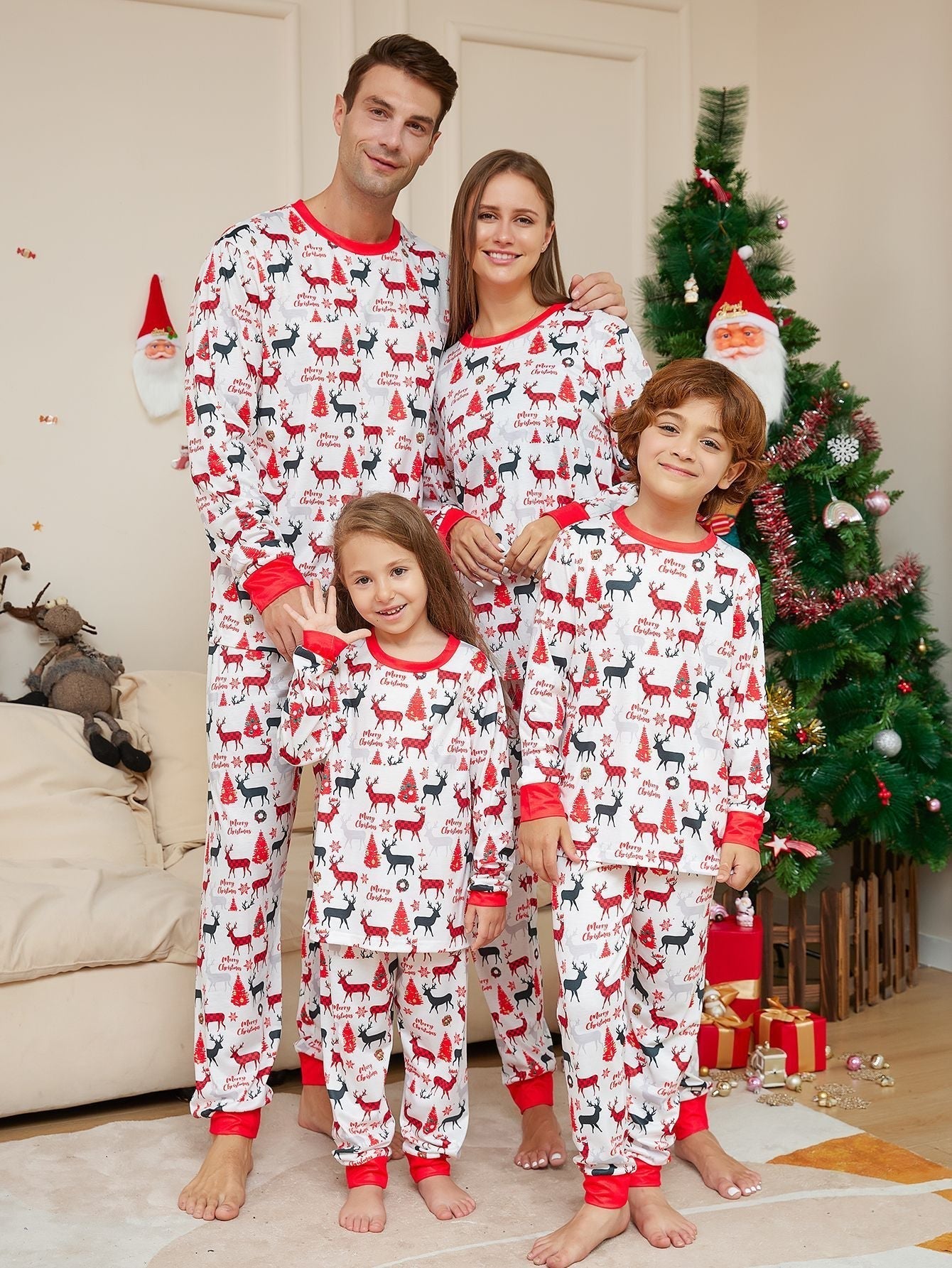 Weihnachtshirsch-Druck - Fmalily - Passende Pyjama-Sets 