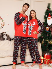 Red Christmas Snow Deer Fmalily Matching Pajamas Sets (with Pet's dog clothes)