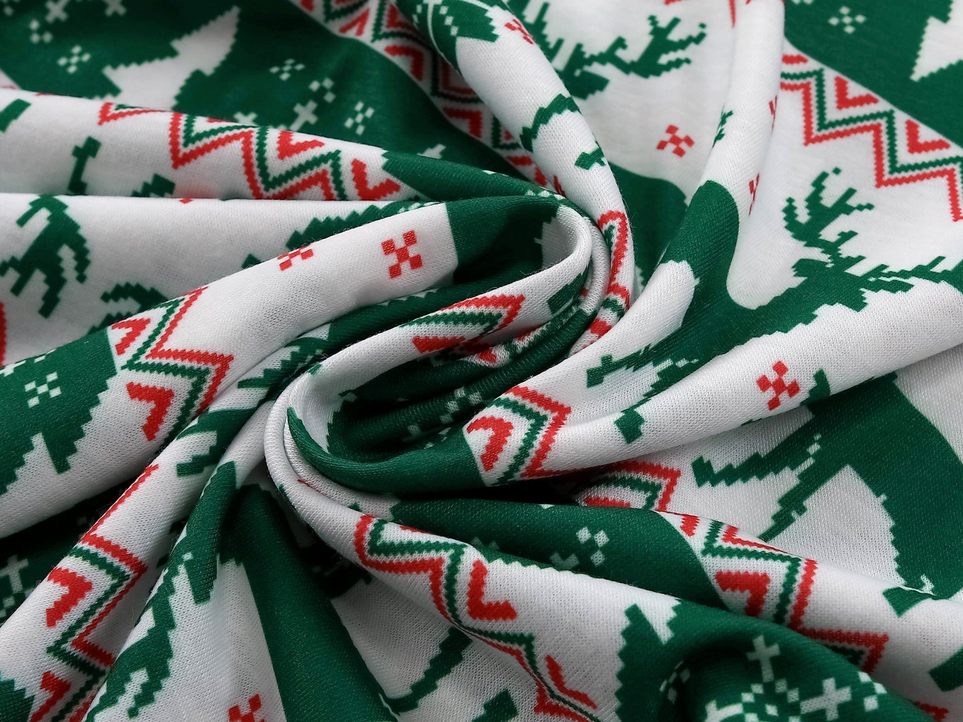 Green Christmas Elk Fmalily Matching Pajamas Sets