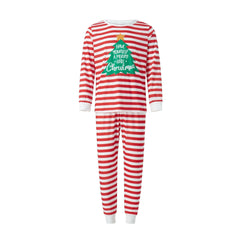 Rot-weiß gestreifte Weihnachtsbaum-Fmalily-Pyjama-Sets 