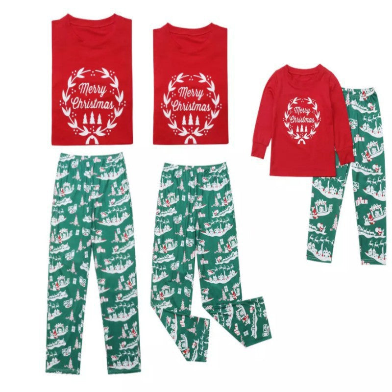 Weihnachtskranz Fmalily Passende Pyjama-Sets 