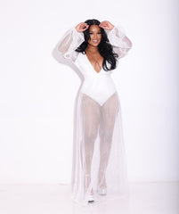 Women’s Sexy V-Neck Mesh Jumpsuit Swimsuit for Beach Sun Protection Summer