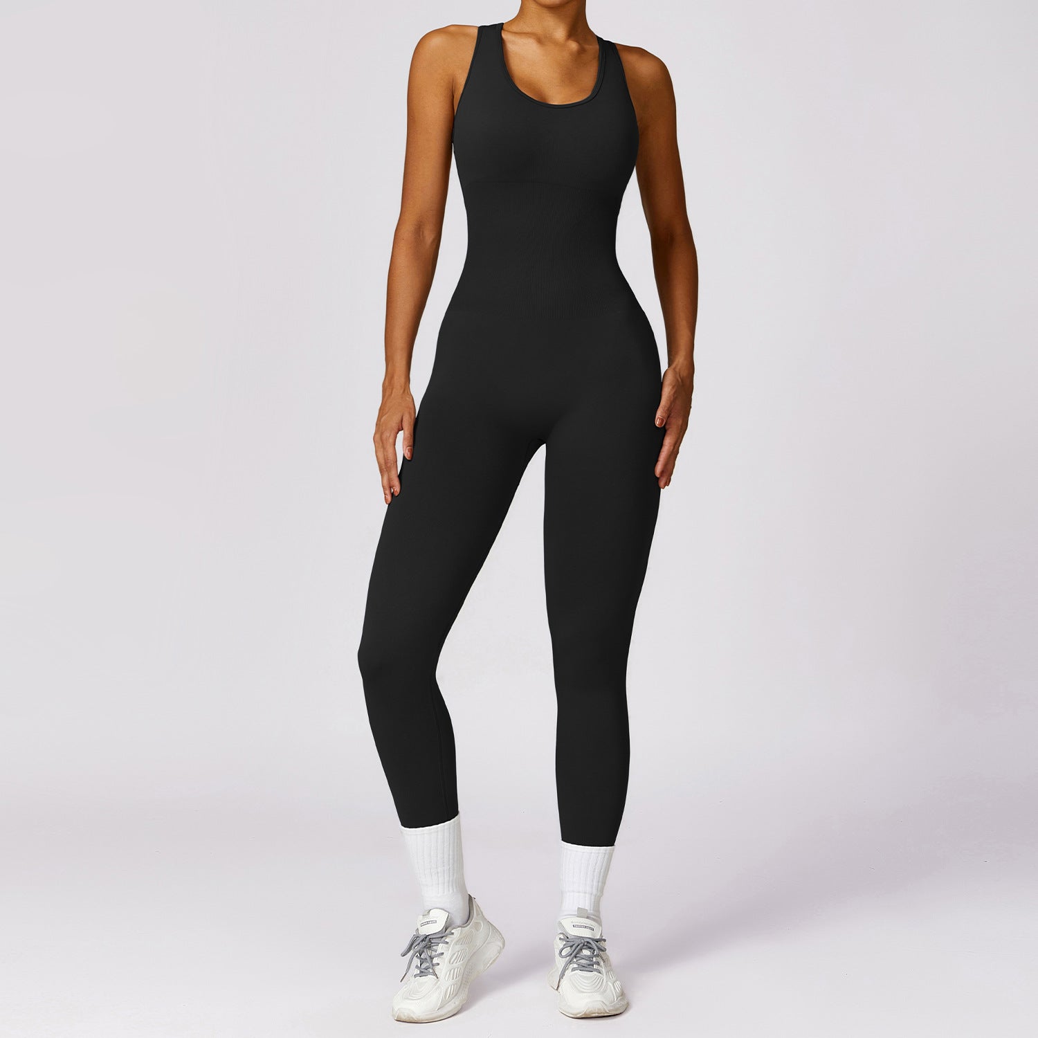 Spring Gym Nahtloser Yoga-Overall – Bauchstraffender und Rückenformender Einteiler für Damen 